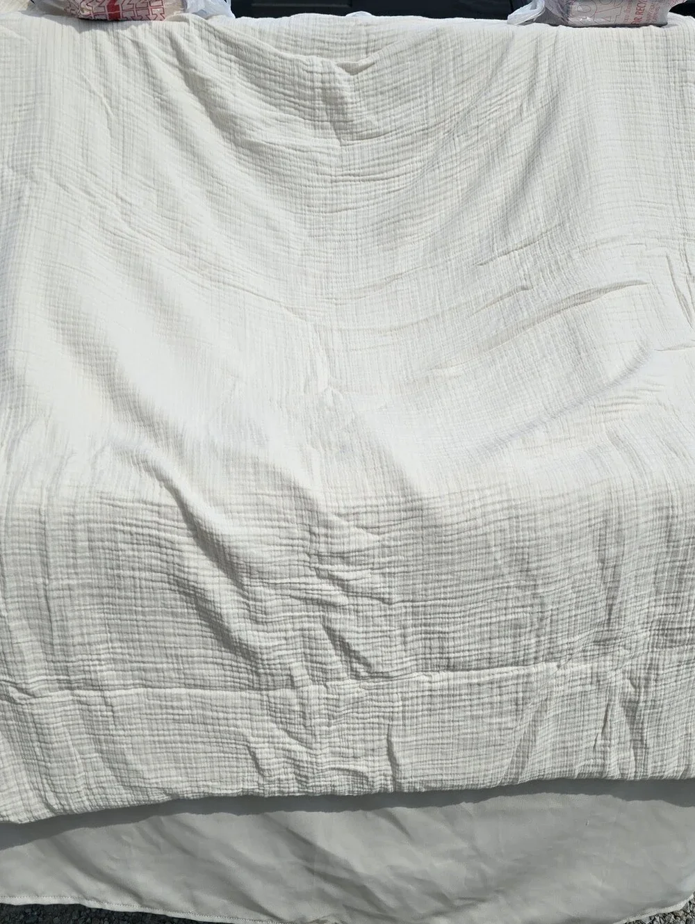Quince FULL / QUEEN Organic Cotton Gauze Airy Duvet Cover Set & 2 Shams Undyed